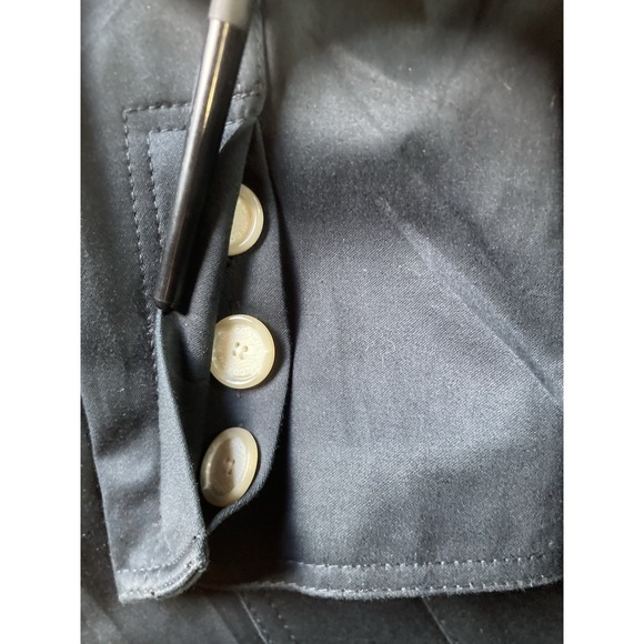 COACH 1941 Women's Medium Black Hidden Button Cotton Coat Jacket Slit Pockets - Picture 10 of 10